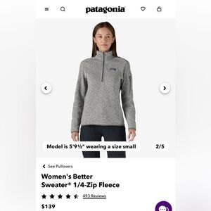 Patagonia Women’s Better Sweater Size Large